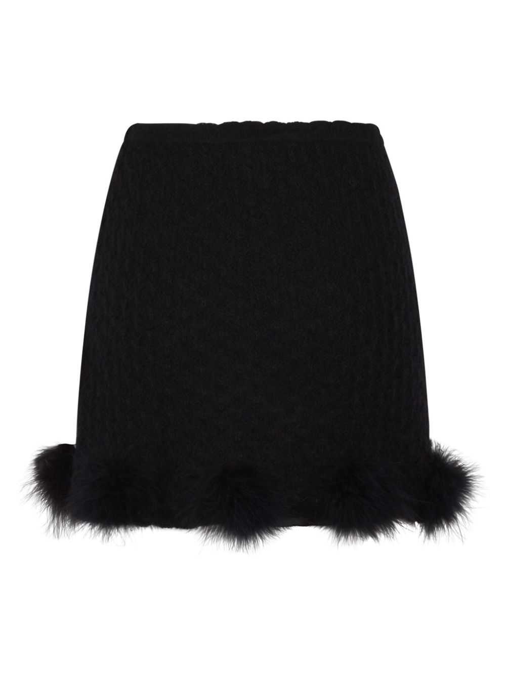 Blumarine feather-trim skirt - Zwart