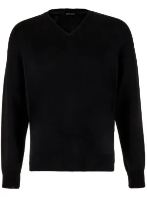 トップス PRADA NAVY WOOL V-NECK SWEATER Prada Knitted v-neck Sweater | Black | FARFETCH