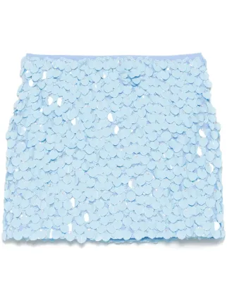 スカート PAROSH Women Skirts D621136CO Blue P.A.R.O.S.H. Sky blue silk skirt with embroidery | TheDoubleF