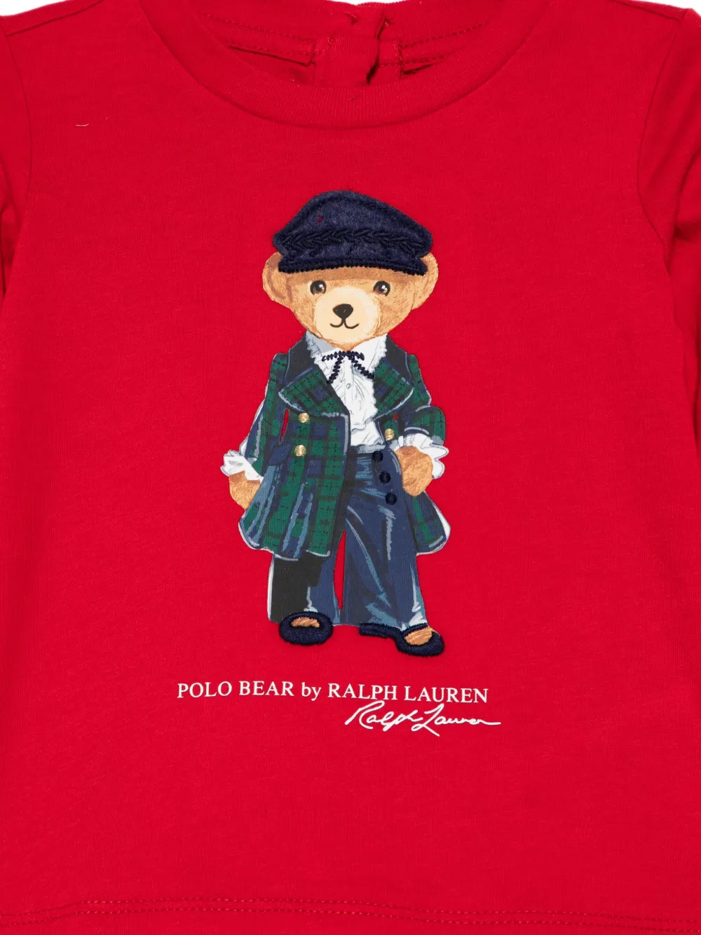 POLO RALPH LAUREN KIDS T-shirt met teddybeerprint Rood