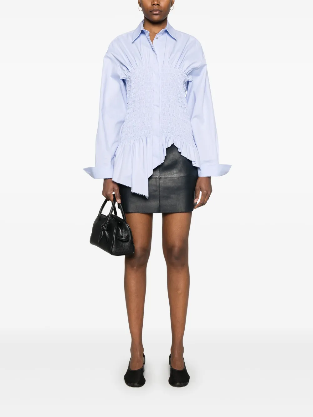 P.A.R.O.S.H. Leren mini-rok - Blauw