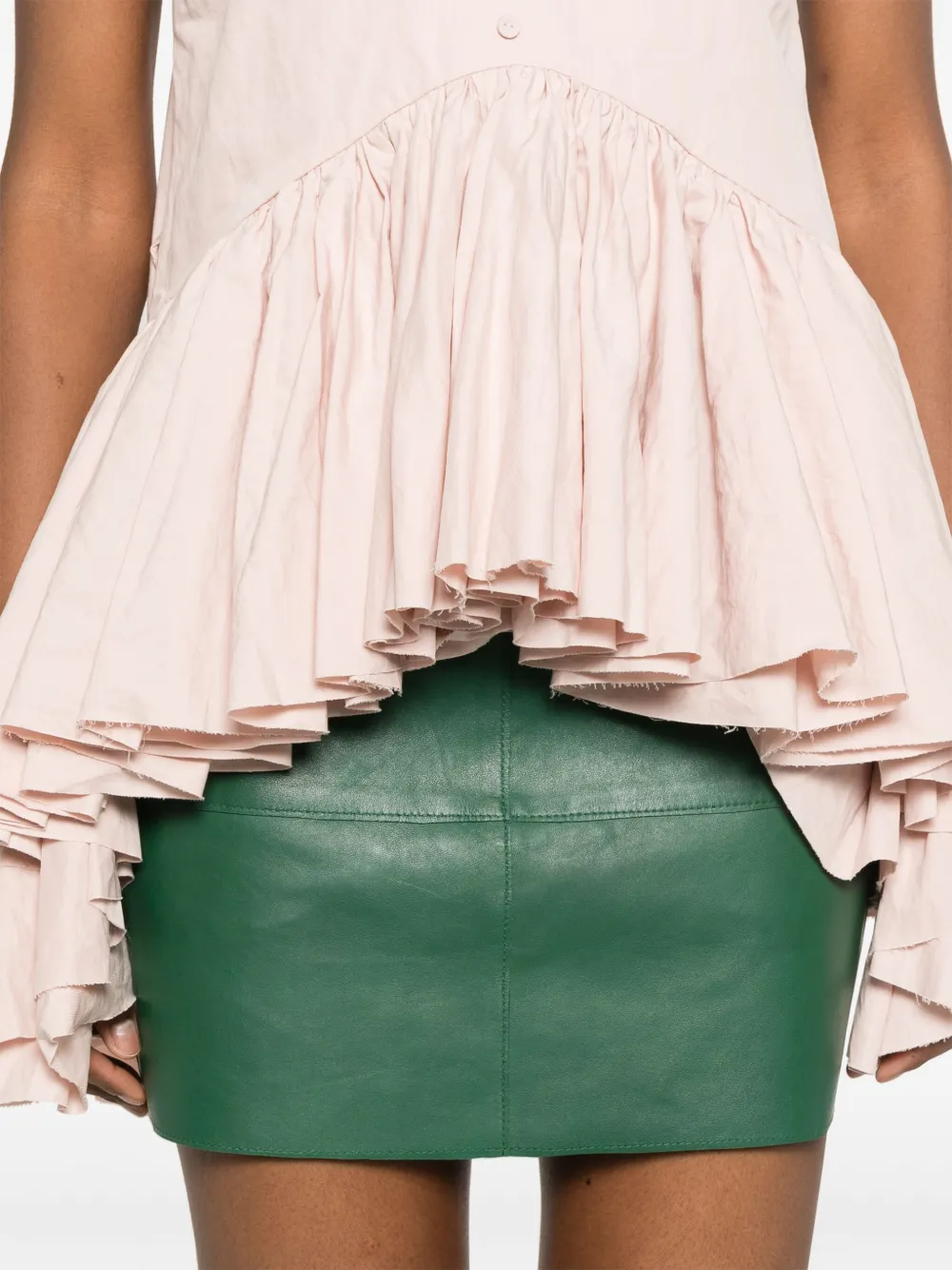 P.A.R.O.S.H. Leren mini-rok Groen