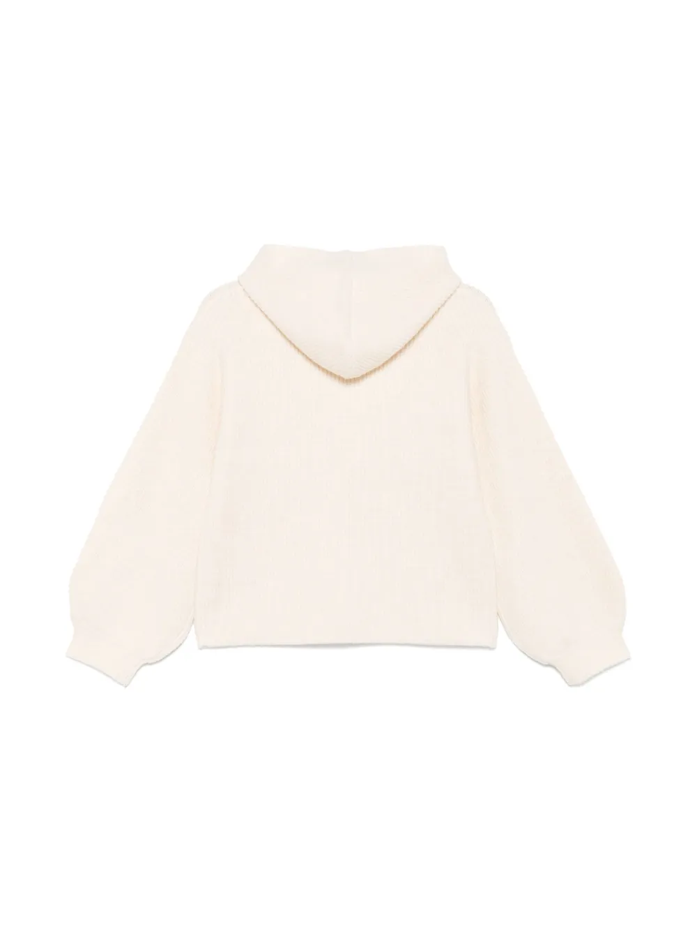 MSGM Kids chunky-knit hoodie - Beige