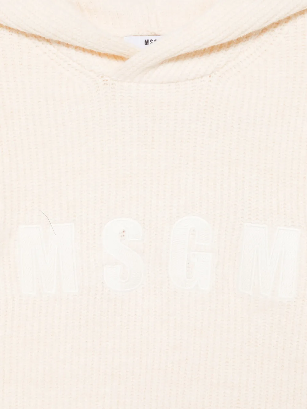 MSGM Kids Grofgebreide hoodie Beige