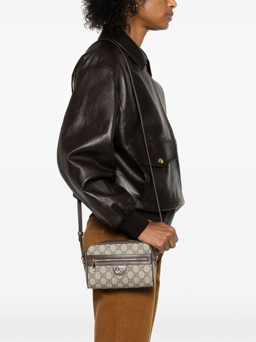 Gucci super mini Ophidia shoulder bag - Bruin