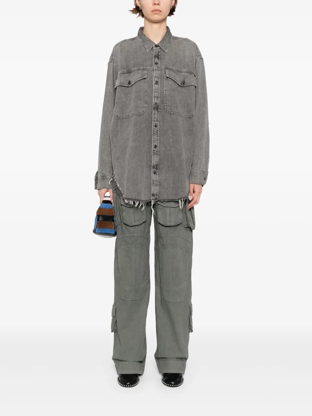 MOTHER The Lazy Sunday blouse - Grijs