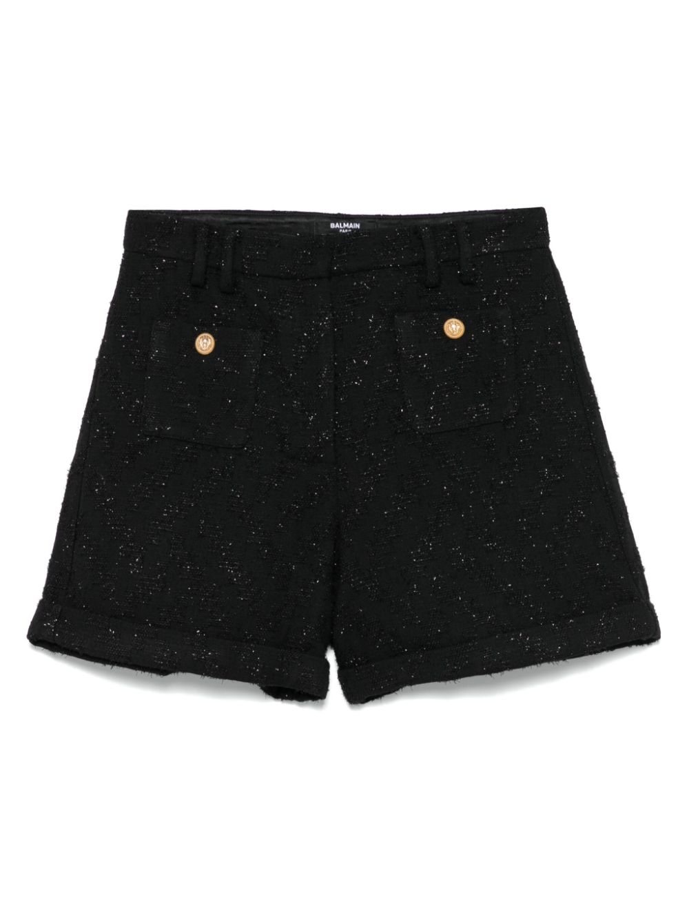 Balmain Kids Lurex shorts Zwart