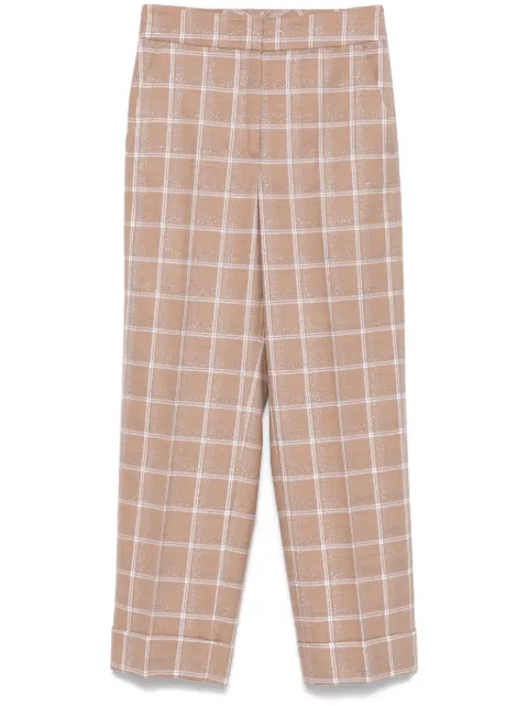 Peserico checked lurex-detail trousers