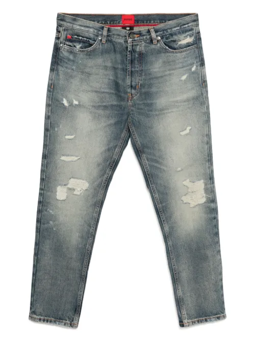 HUGO jean à effet usé - Bleu - HUGO - Modalova