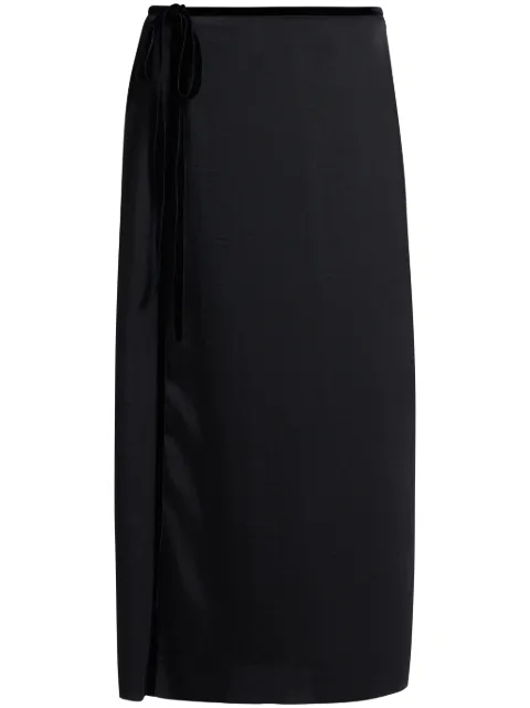 Vince velvet-trim midi skirt