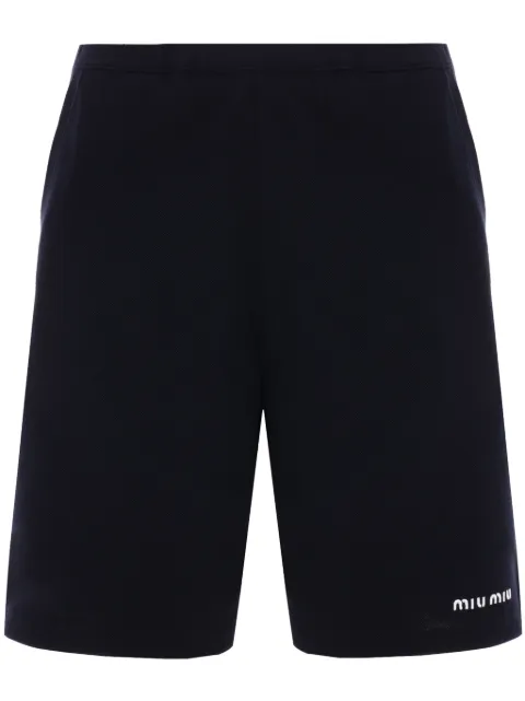 Miu Miu logo-embroidered shorts