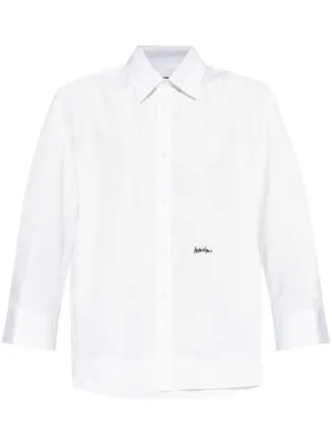 Prada トライアングルロゴ シャツ | ホワイト | FARFETCH JP