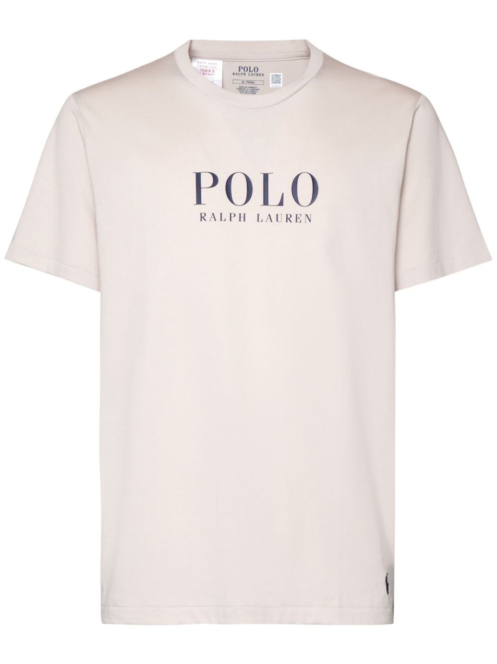 Shop Polo Ralph Lauren Logo-print Cotton Polo Shirt In Neutrals