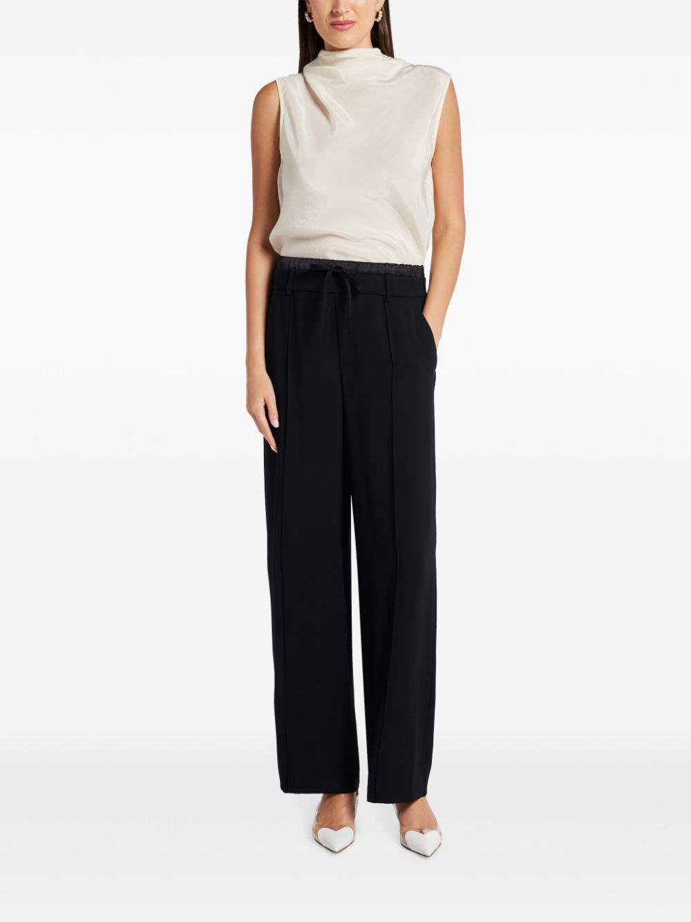 Vince crepe palazzo pants - Zwart