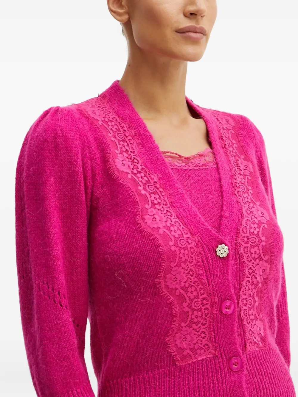 LIU JO Vest met kant Roze