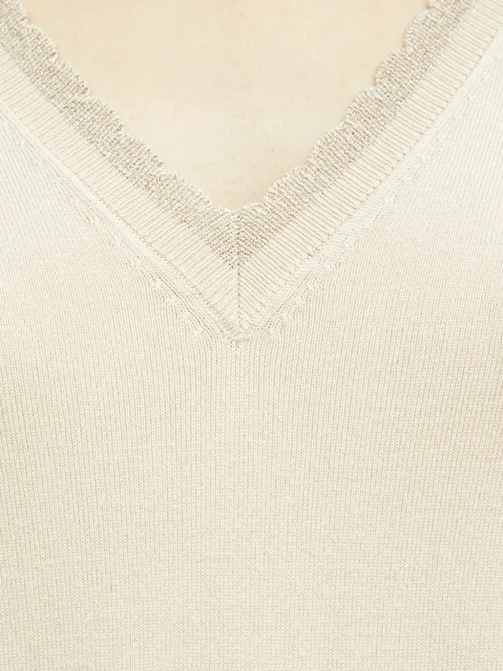 Liu •jo Lace-trimmed V-neck Jumper In Metallic