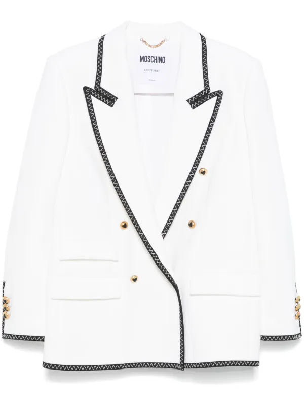 Moschino コントラストトリム ジャケット | ホワイト | FARFETCH JP