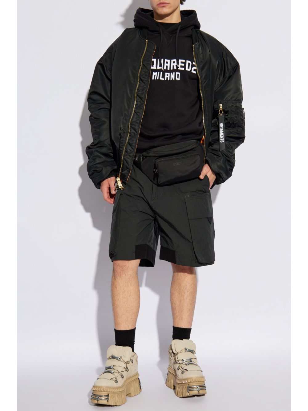 DSQUARED2 wide-leg cargo shorts - Zwart