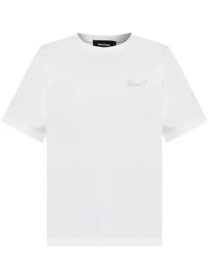 コットンTシャツ　miuロゴ　Lサイズ/ホワイト Miu Miu ロゴ Tシャツ | ホワイト | FARFETCH JP