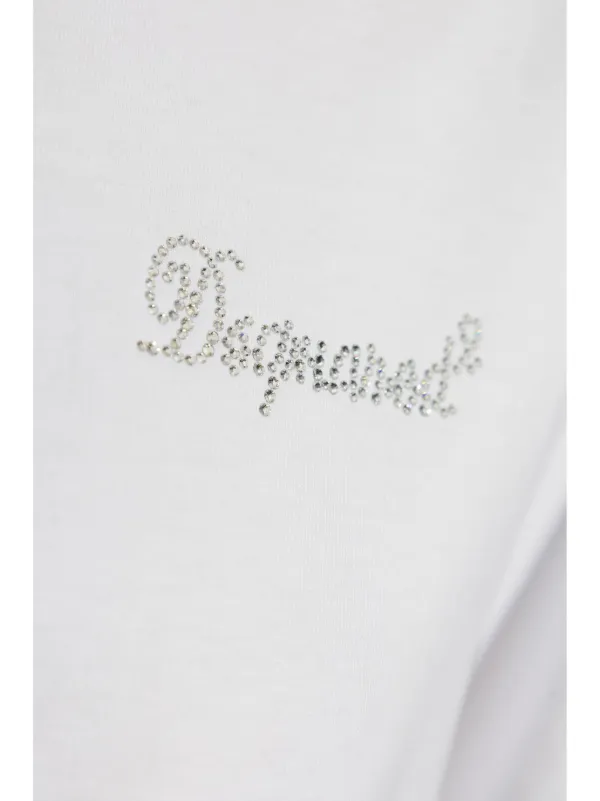 DSQUARED2 ラインストーンロゴ Tシャツ | ホワイト | FARFETCH JP