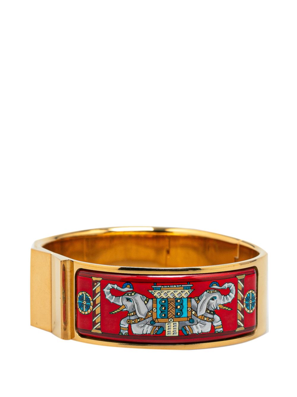 Hermès Pre-Owned 2010-2023 Wide Enamel Elephant Hinge Bangle 60 costume bracelet - Rood