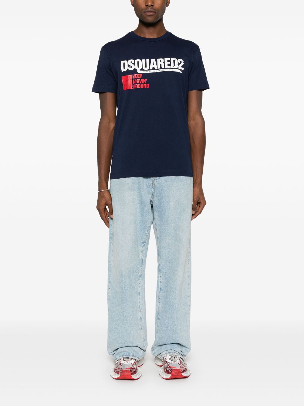 DSQUARED2 T-shirt met print - Blauw