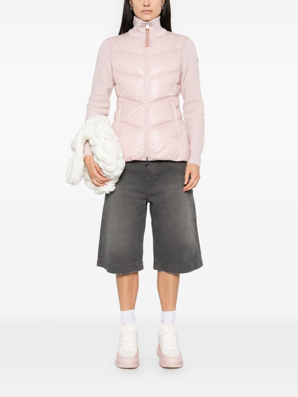 Moncler Jack met geribbeld vlak - Roze