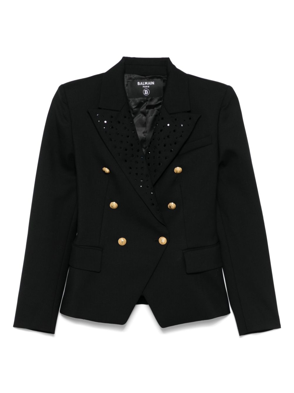 Balmain Kids Blazer met glazen kristallen Zwart