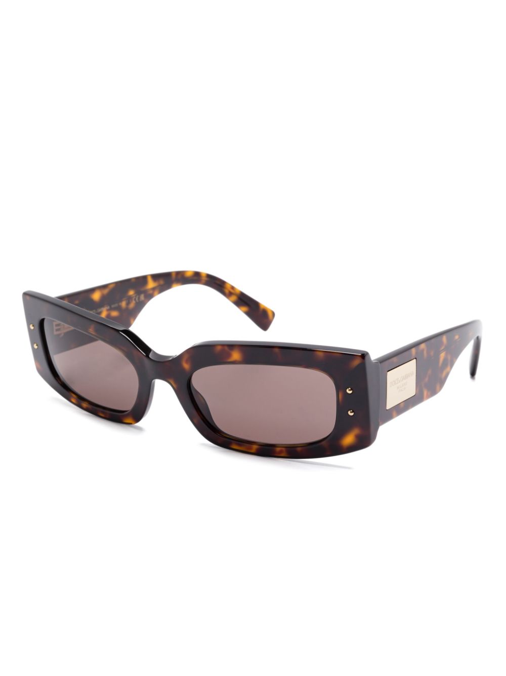 Dolce & Gabbana Eyewear Zonnebril met rechthoekig montuur - Bruin