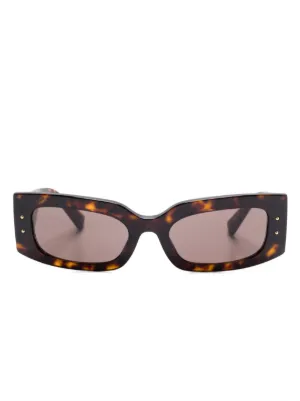 Dolce & Gabbana Eyewear レオパード ラウンドサングラス | ブラウン