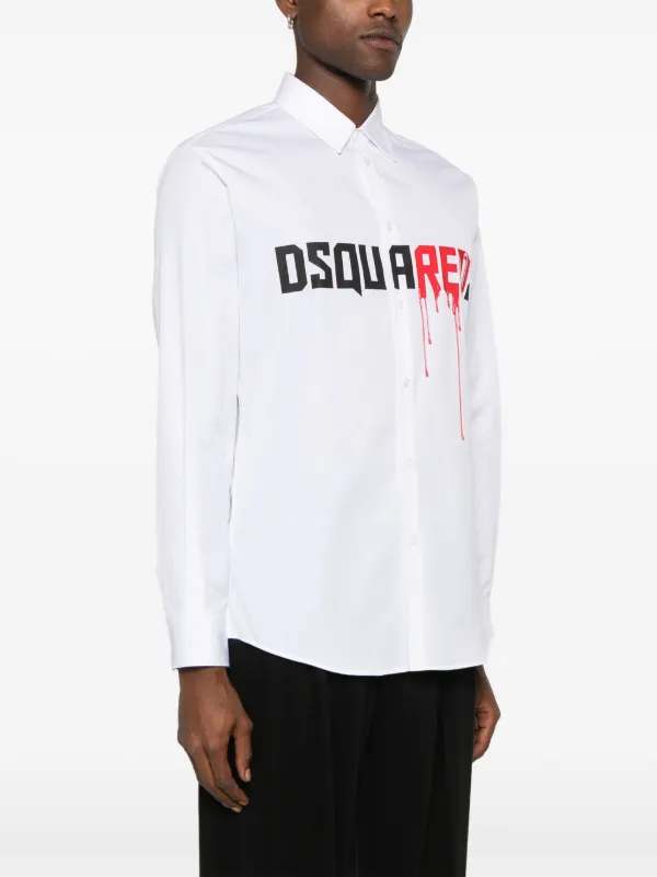 DSQUARED2 ホワイトシャツ DSQUARED2 ロゴ シャツ | ホワイト | FARFETCH JP