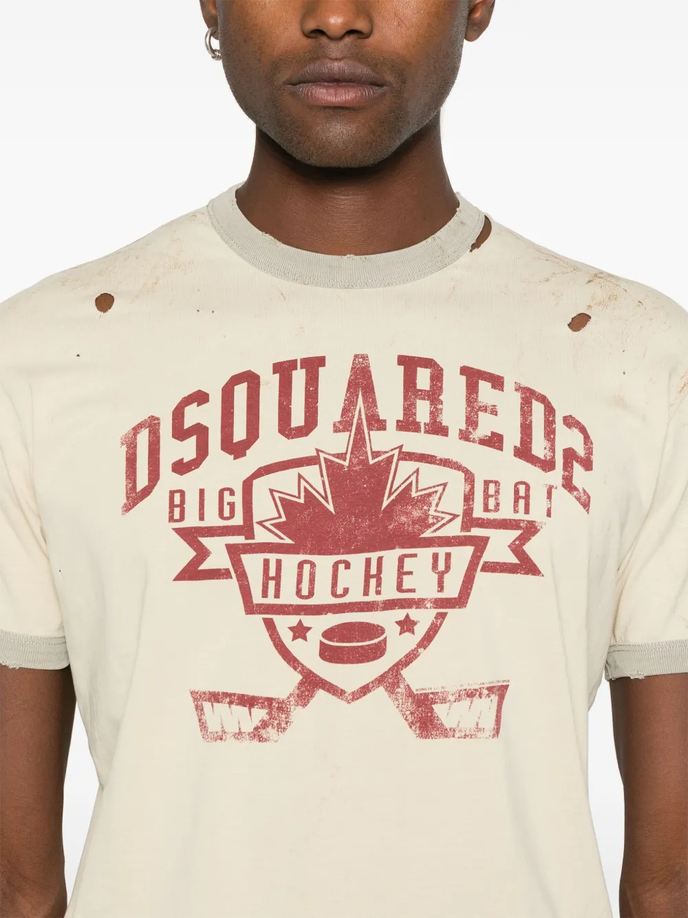 DSQUARED2 T-shirt met logoprint Beige
