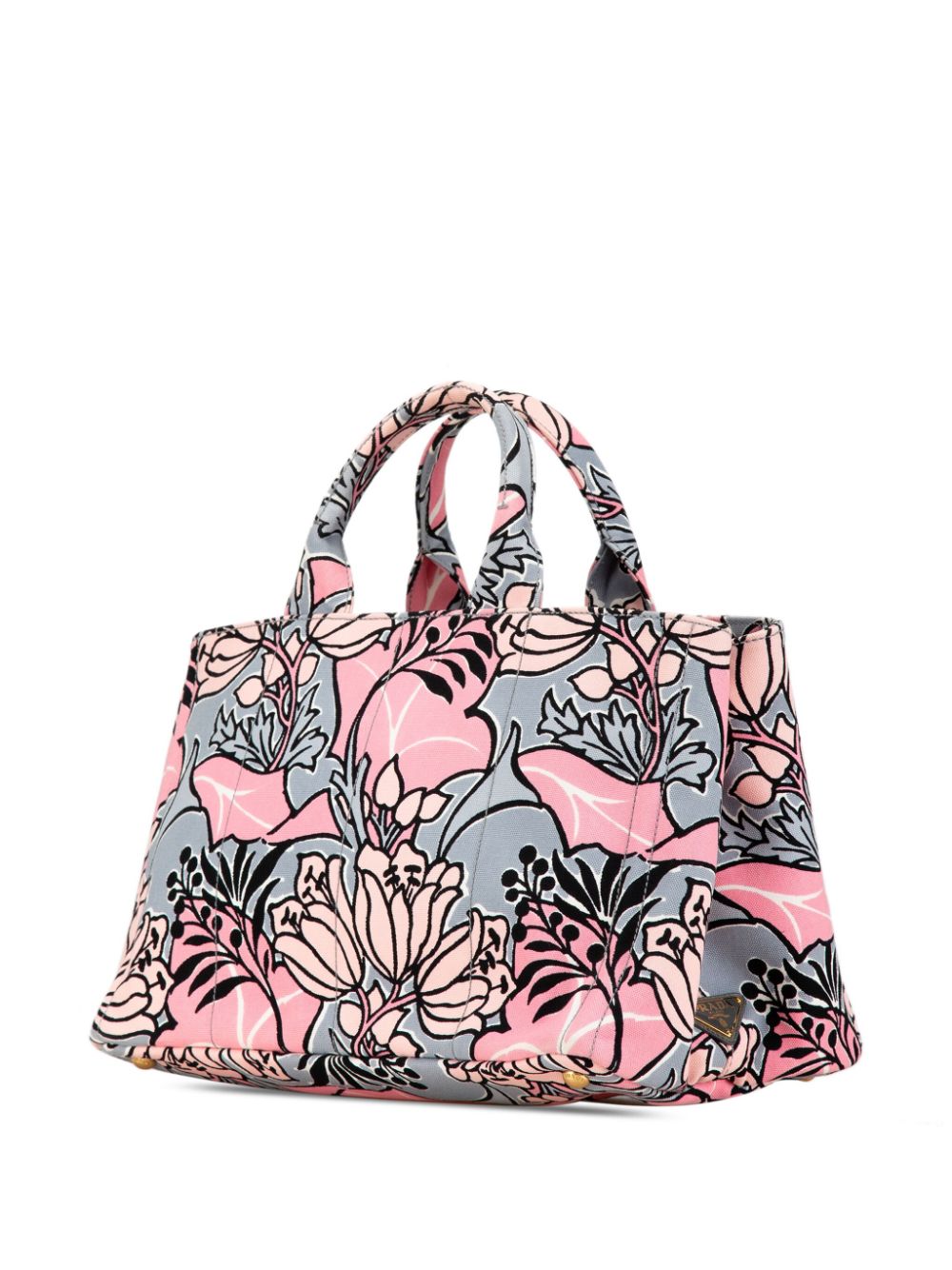 Prada Pre-Owned 2010-2023 Floral Printed Canapa satchel - Roze