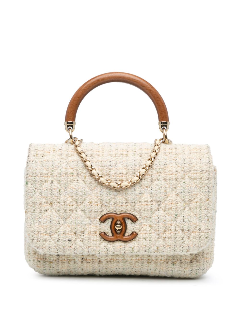 CHANEL 2018-2019 Tweed Knock on Wood satchel Women