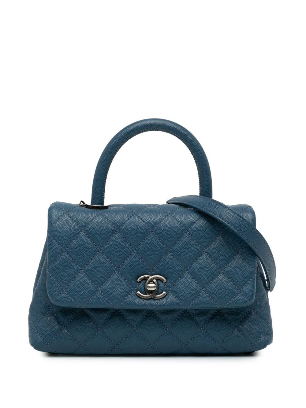 CHANEL 2016-2017 Mini Quilted Caviar Coco Top Handle Bag satchel Women