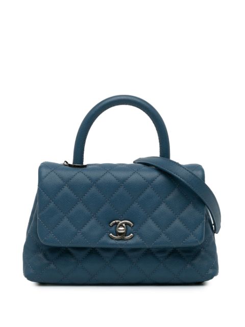 HOT SALE CHANEL 2016-2017 Mini Quilted Caviar Coco Top Handle Bag satchel Women