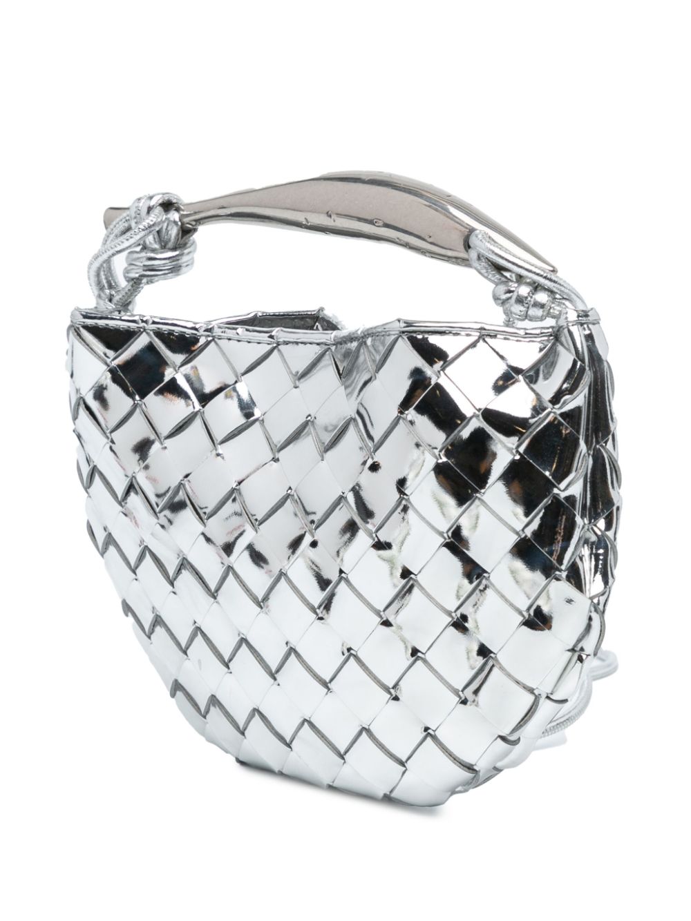 Bottega Veneta Pre-Owned 2012-2024 Mini Metallic Nappa Intrecciato Sardine boekentas - Zilver