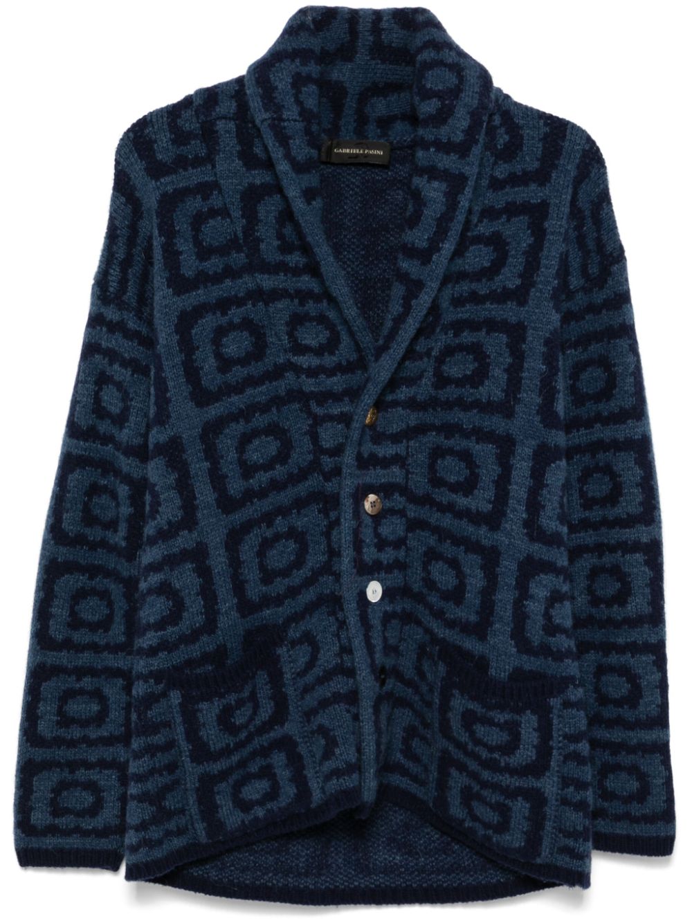 patterned-jacquard cardigan