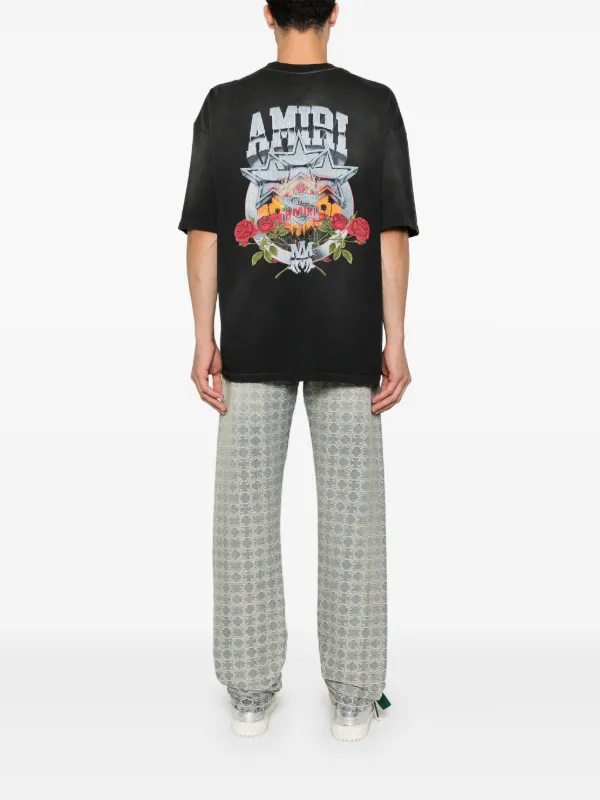 AMIRI アミリ CHAMPIONSHIP オーバーサイズ ロゴ Tシャツ 関税込 AMIRI Championship Tシャツ | ブラック | FARFETCH JP
