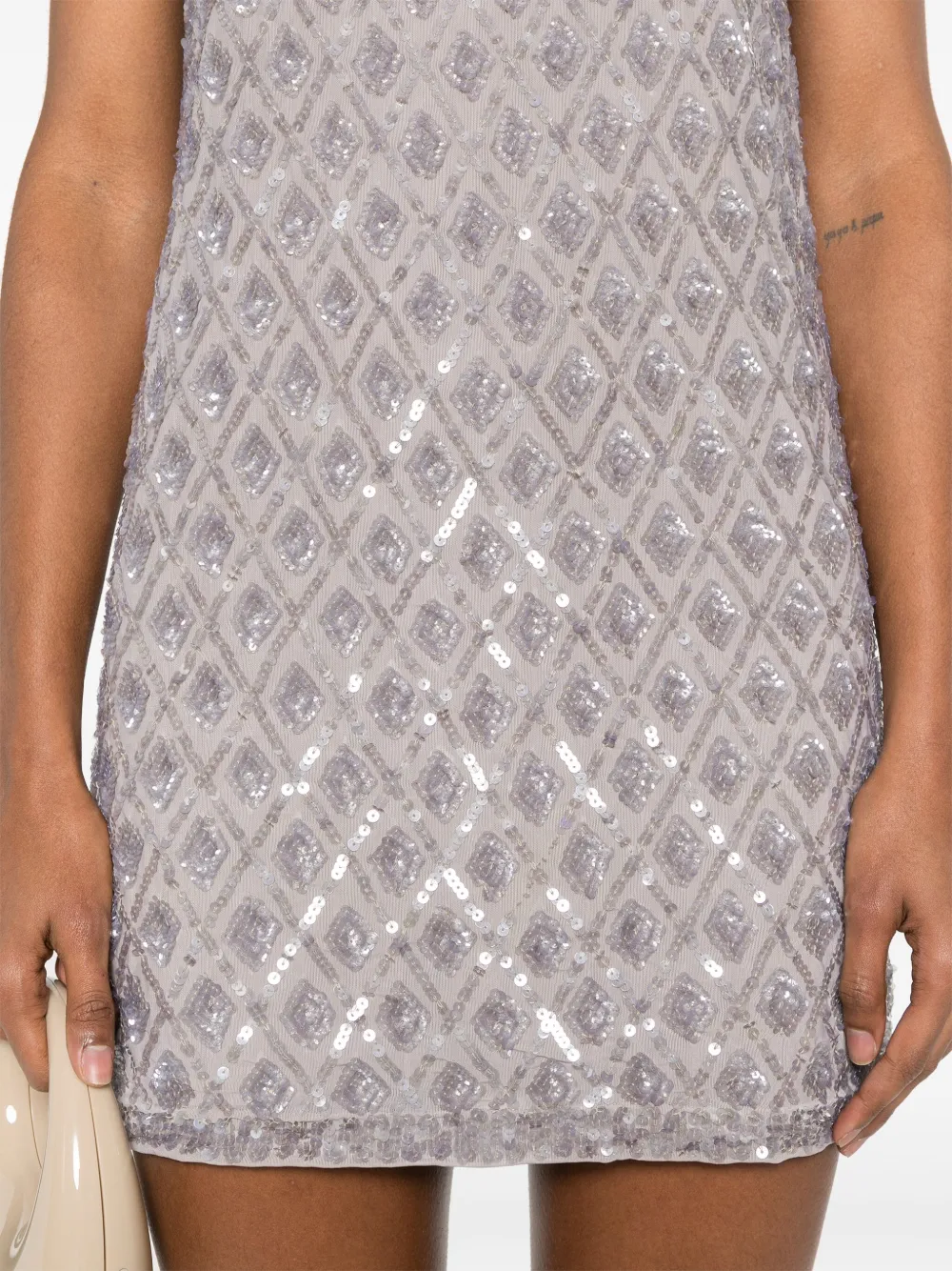 P.A.R.O.S.H. Mini-jurk met pailletten Beige
