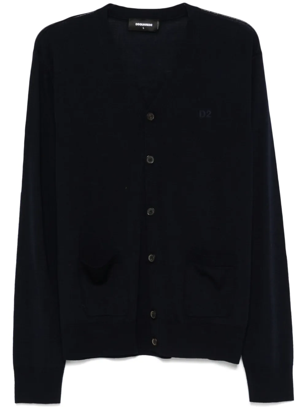 logo-embroidered cardigan