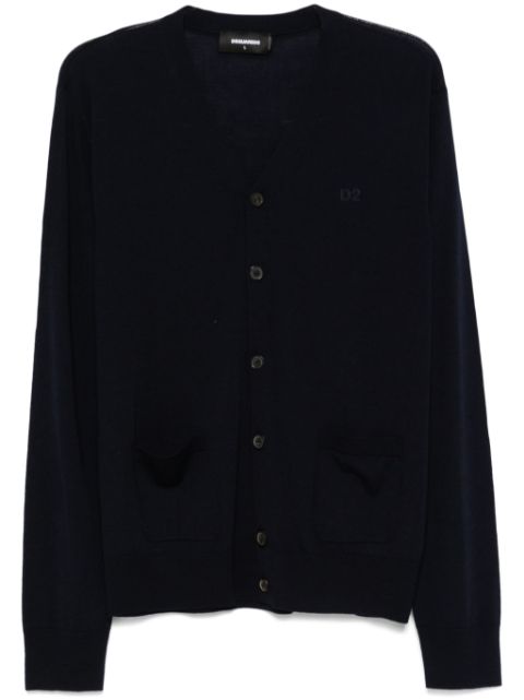 DSQUARED2 logo-embroidered cardigan Men