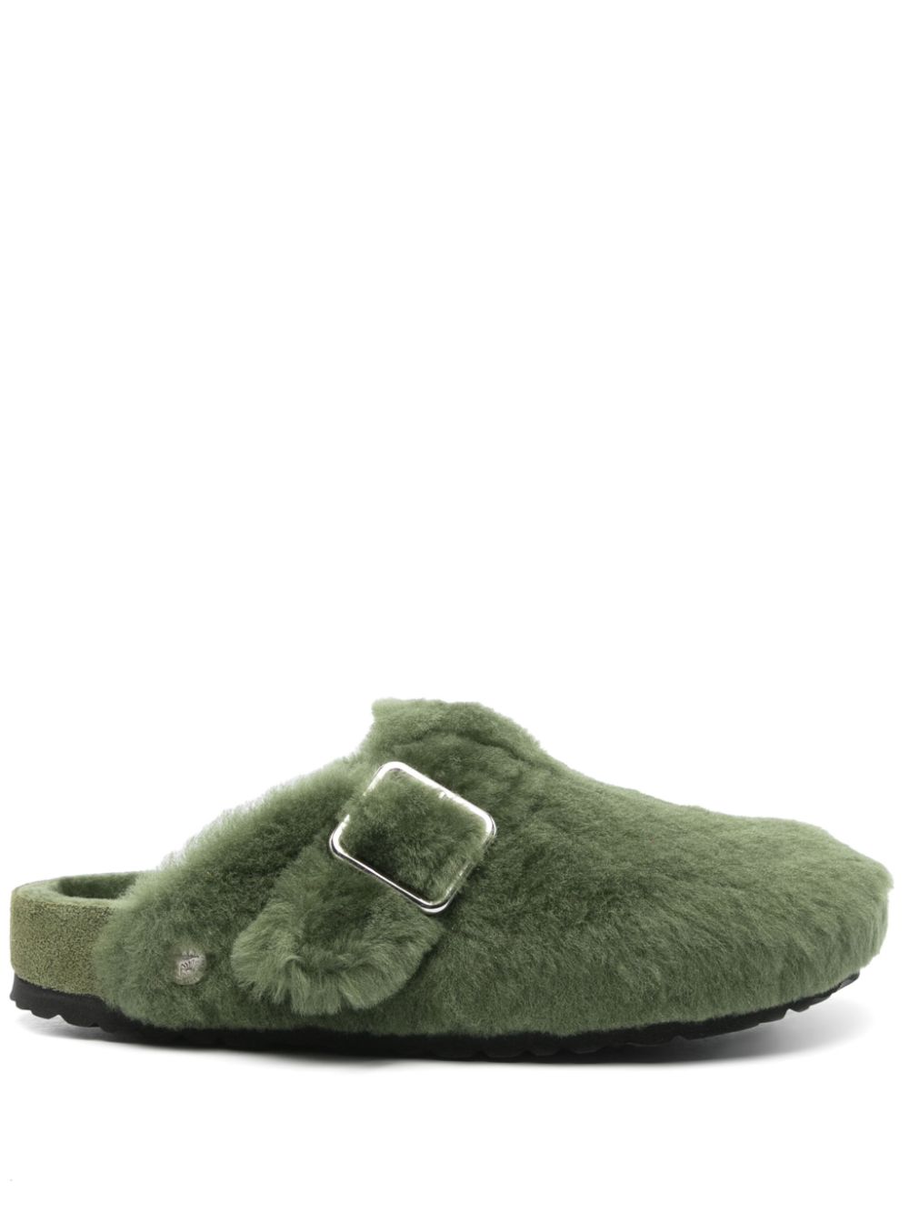 Birkenstock Boston 1774 lammy slippers Groen