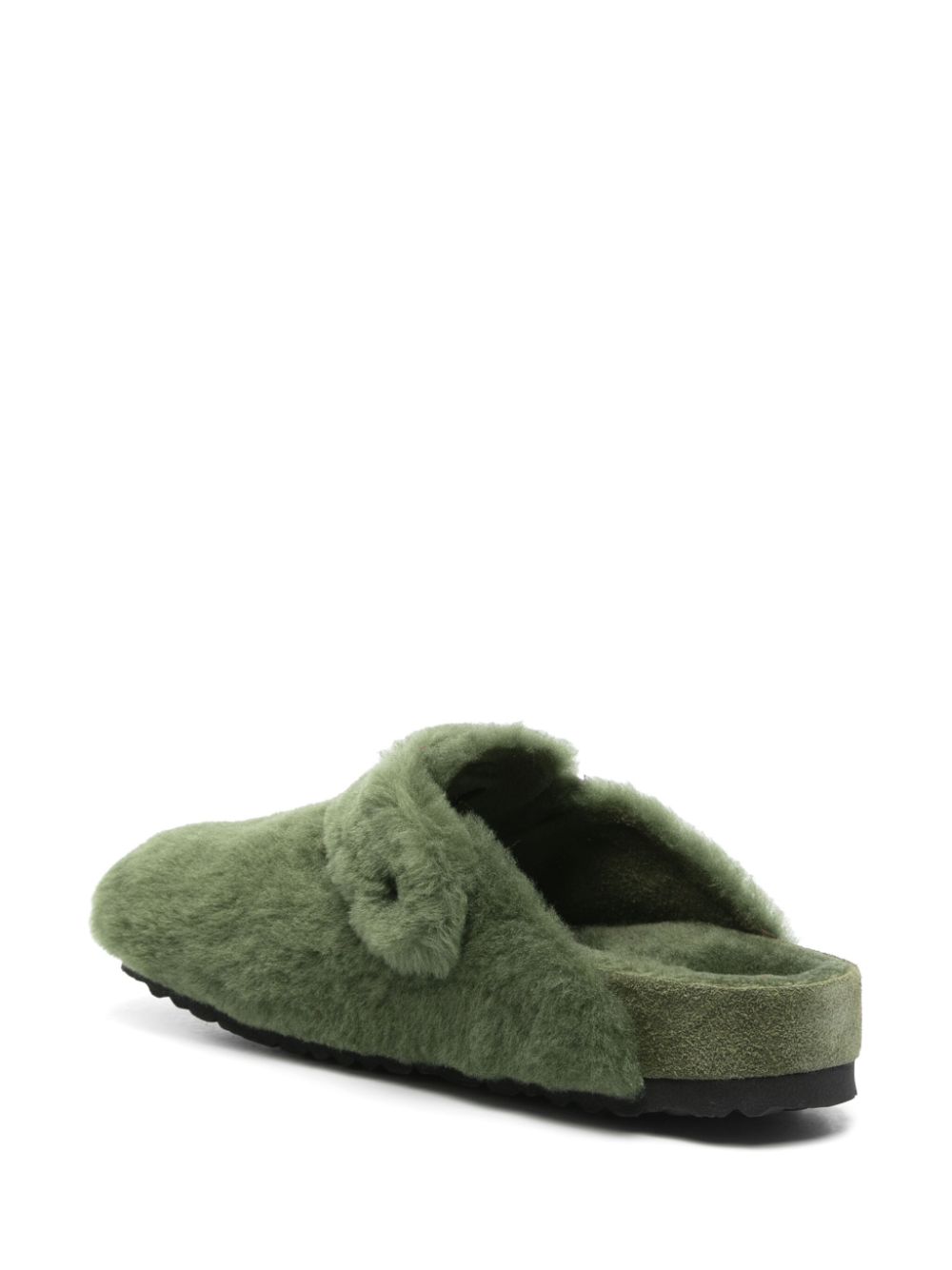 Birkenstock Boston 1774 lammy slippers Groen