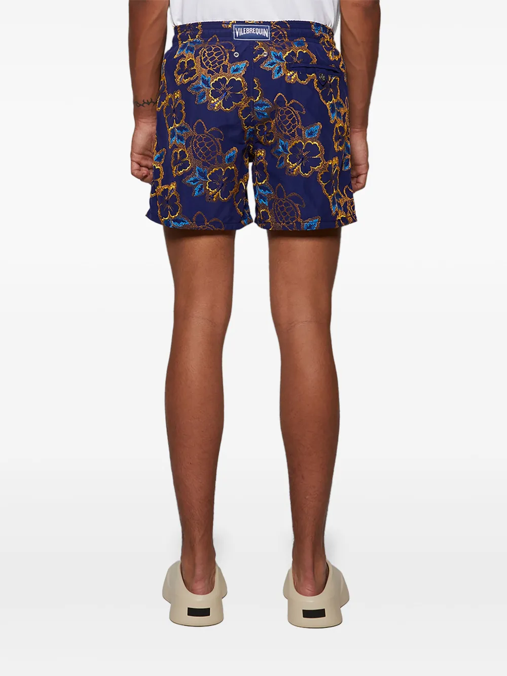 Vilebrequin Zwembroek met bloemen jacquard Blauw