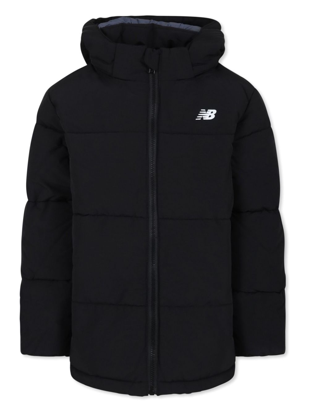 New Balance Kids logo-print puffer jacket - Black