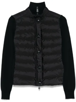 Moncler Grenoble Padded Cardigan | Black | FARFETCH