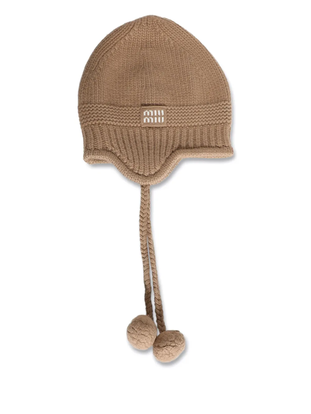 Miu Miu Beanie mit Logo-Stickerei - Nude