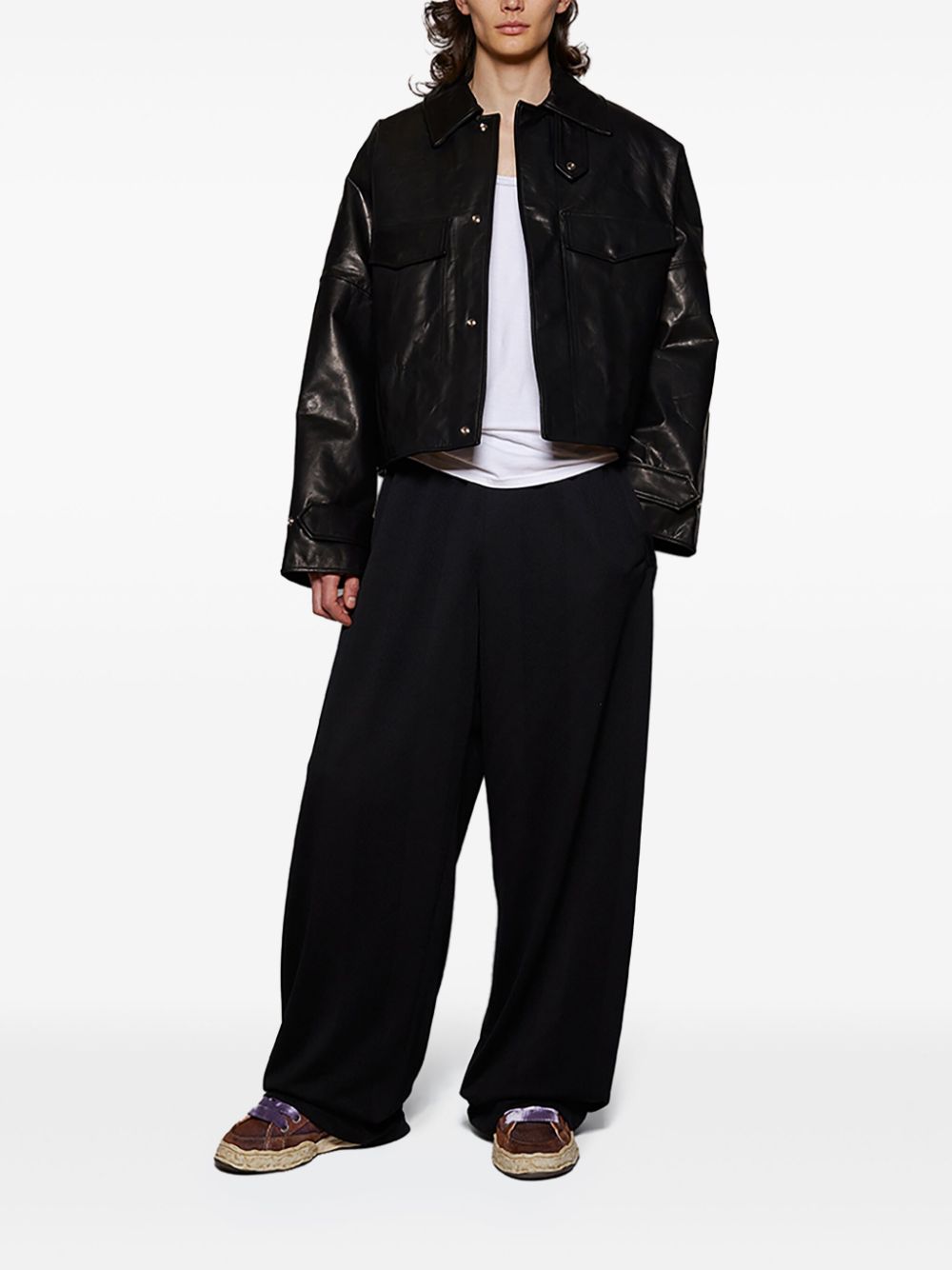 Balenciaga wide-leg track pants - Zwart