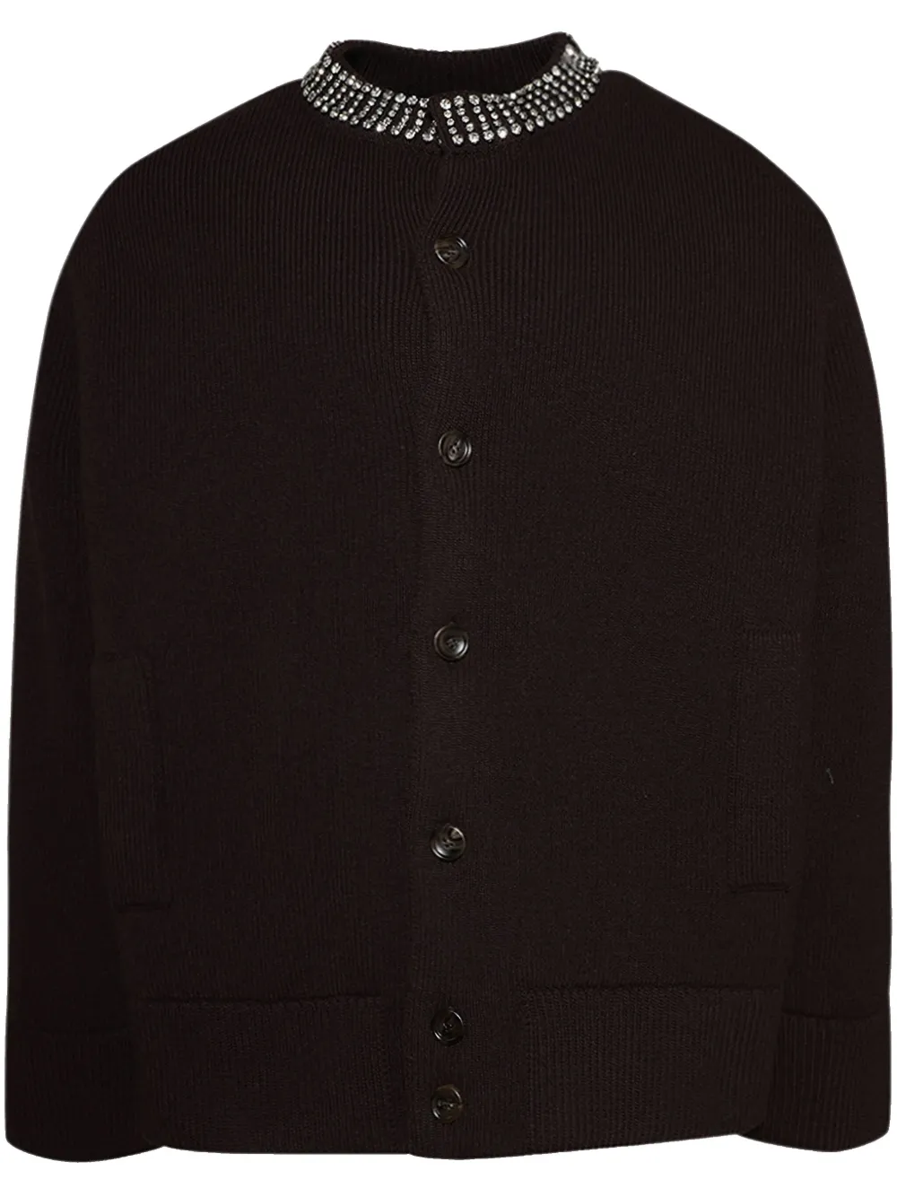 Gucci embellished-collar cardigan | Brown | Image 1